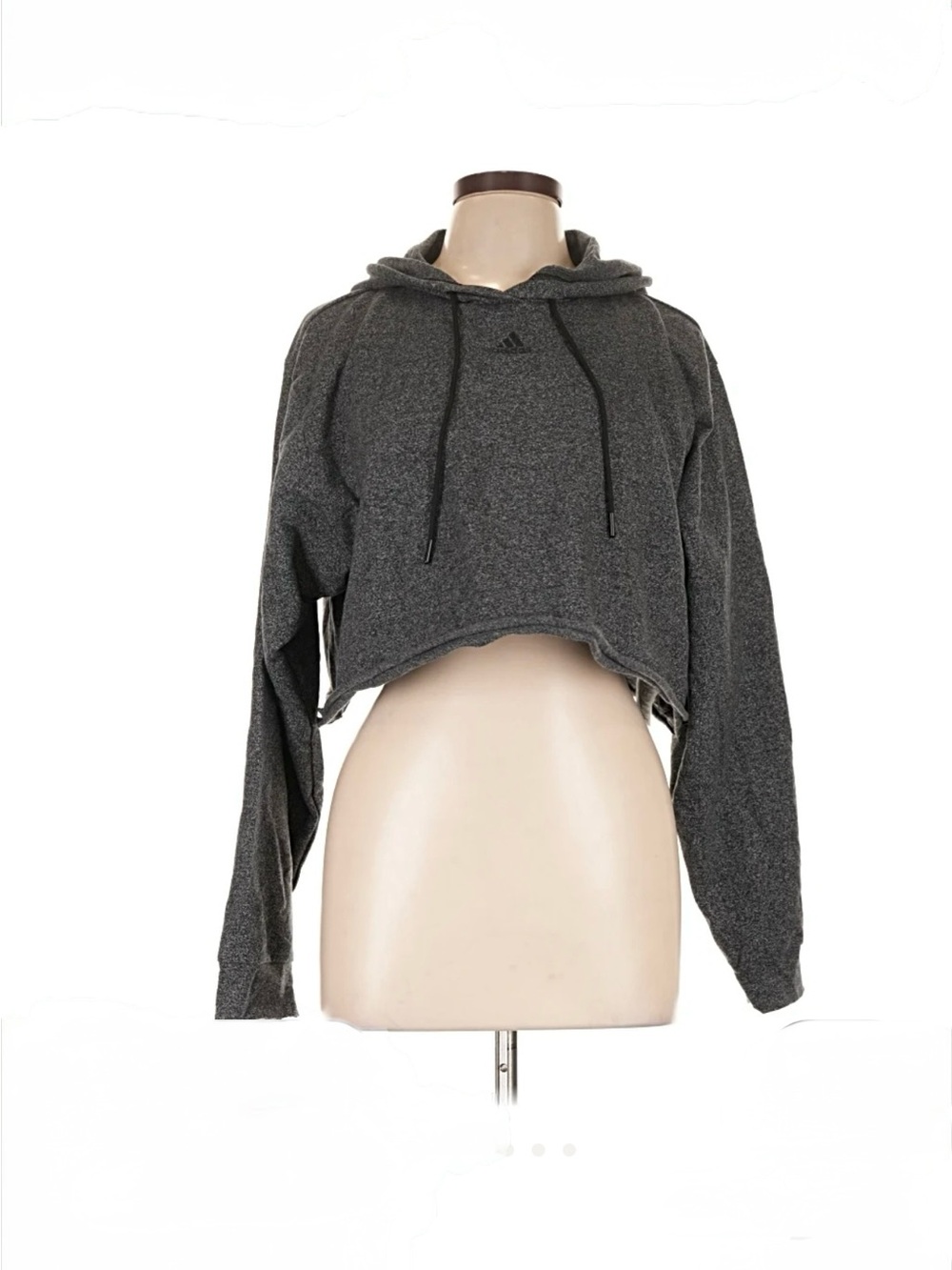adidas Charcoal Gray Cropped Hoodie
